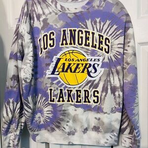 Hybrid Apparel Los Angeles Lakers Tie-Dye Sweater - Purple, Gray, and Yellow